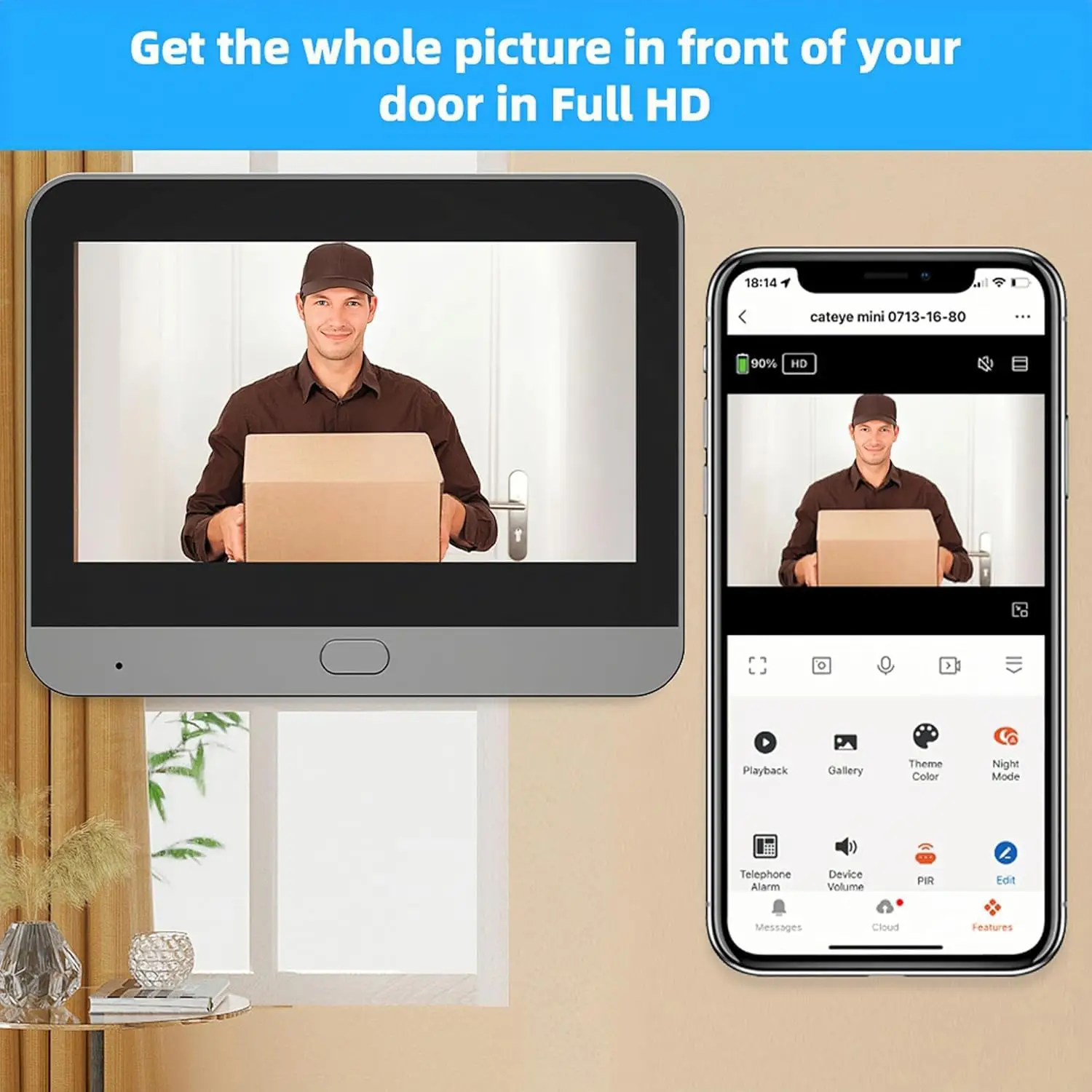 wifi door peephole camera