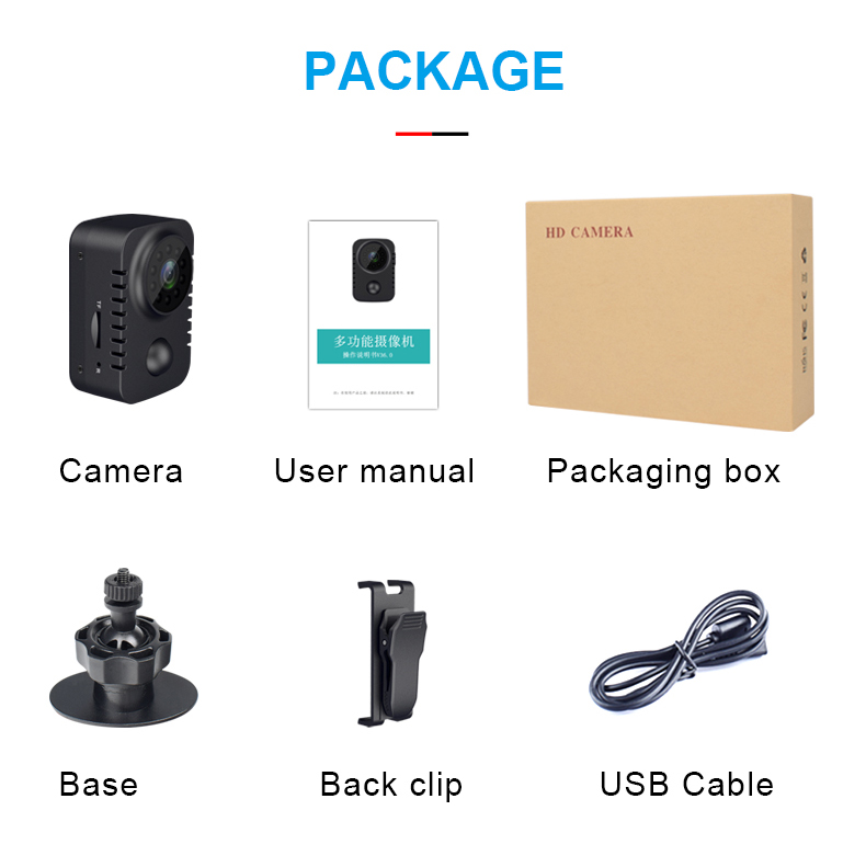 accessories of mini camera md29