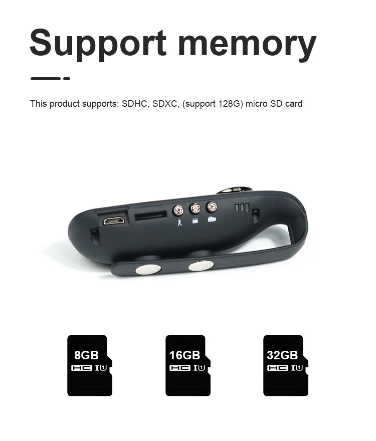 128GB micro SD card inserted into body camera storage slot