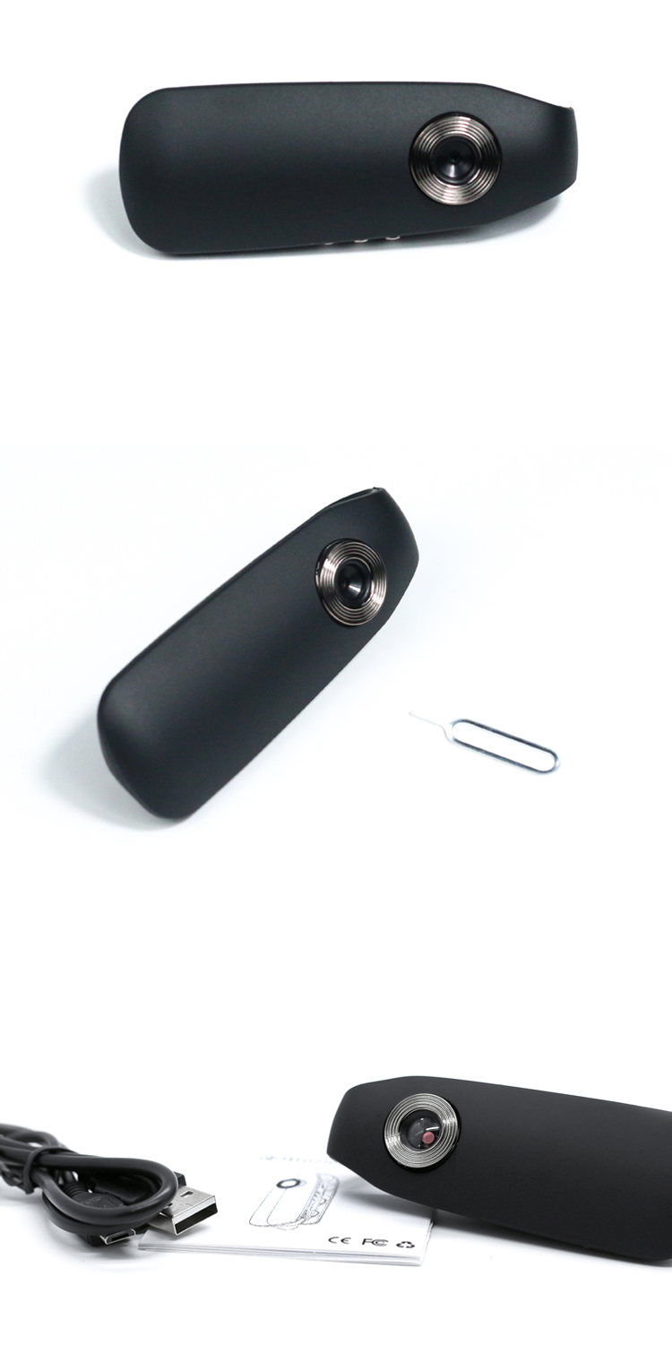  Top-side view showing power, mode, and record buttons on mini body cam