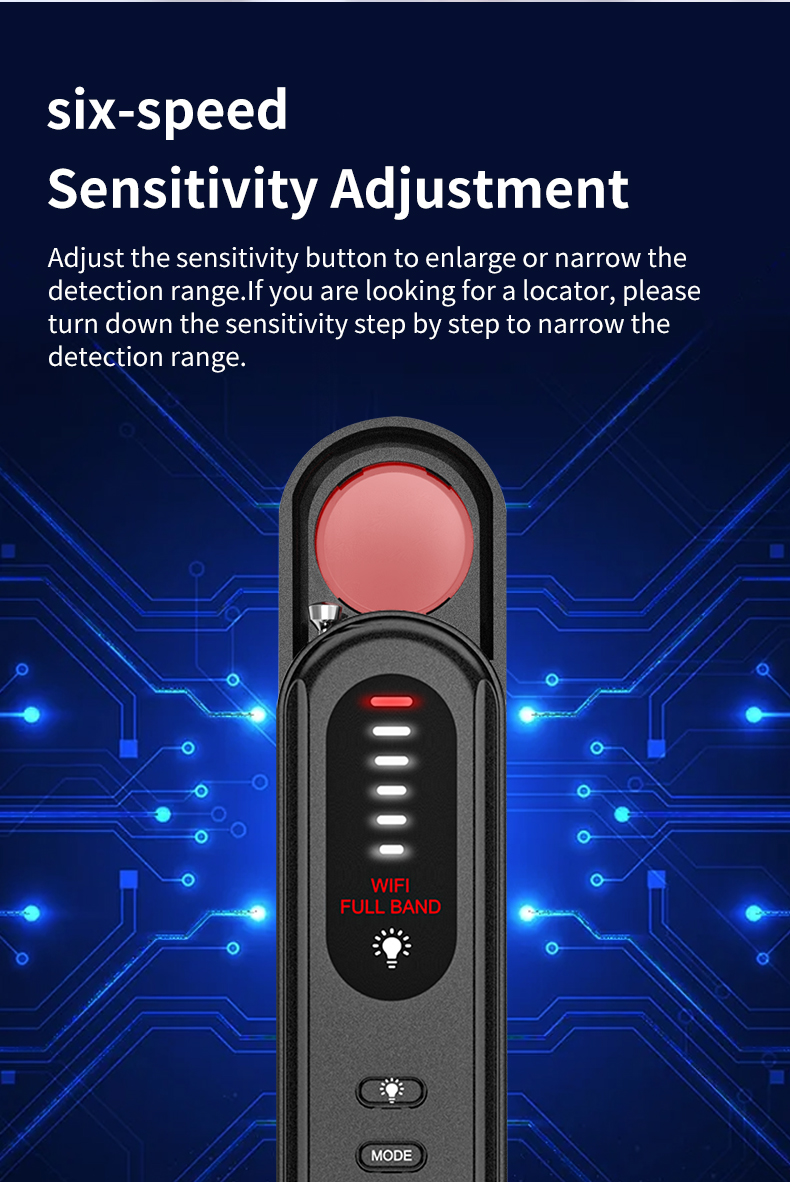 camera detector with six-speed Sensitivity Adjustment 