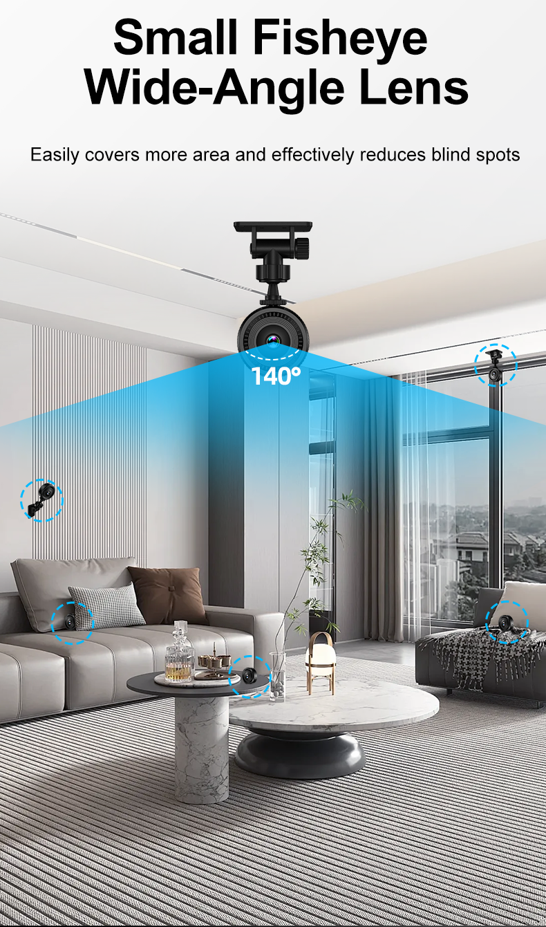 Mini security camera wide angle lens