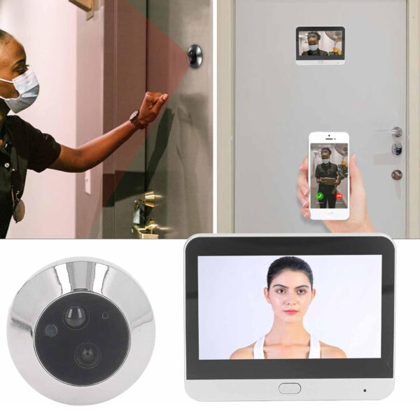 wifi peephole camera two-way audio talking to visitor